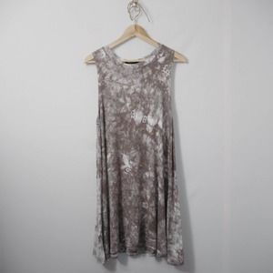 Audrey 3+1 Gray Tie Dye Sleeveless Dress Size M